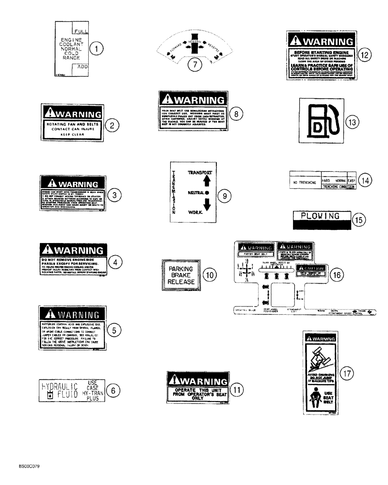 Схема запчастей Case 560 - (09-24) - DECALS - ENGLISH (560 TRENCHER) (09) - CHASSIS/ATTACHMENTS