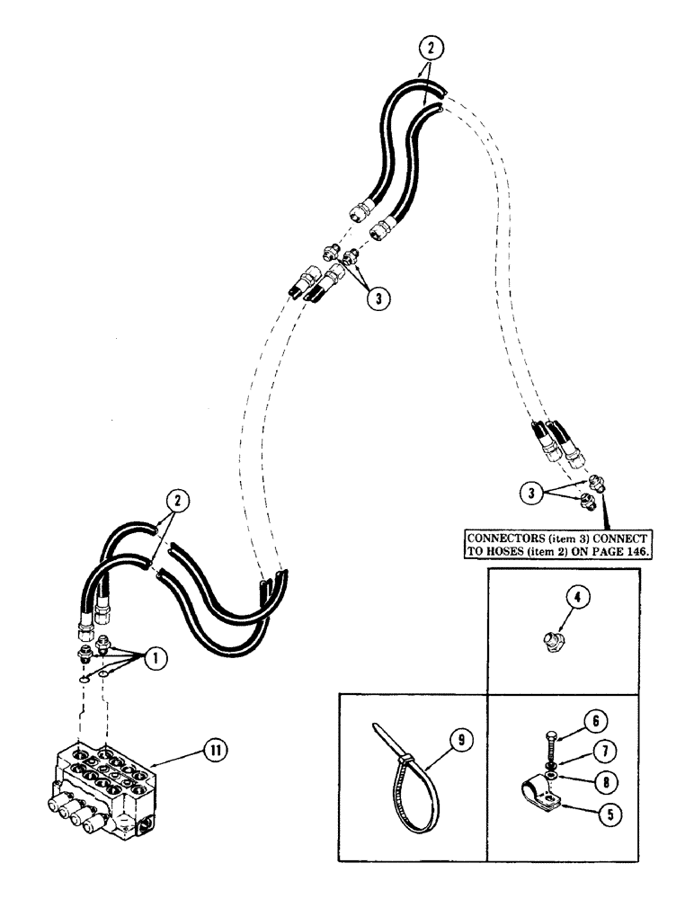 Схема запчастей Case 40 - (184) - AUXILIARY HOSES, USED ON UNITS WITH "E" BOOM) (35) - HYDRAULIC SYSTEMS