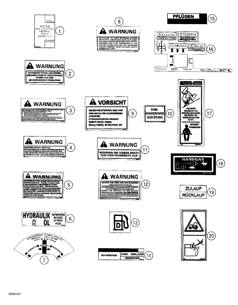 Схема запчастей Case 860 - (09-30) - DECALS - GERMAN (860 TURBO TRENCHER) (09) - CHASSIS/ATTACHMENTS