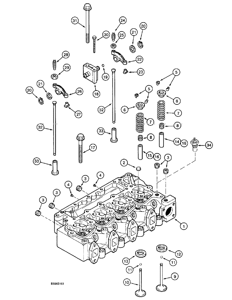 Схема запчастей Case 9010 - (2-28) - CYLINDER HEAD AND VALVE MECHANISM, 4T-390 ENGINE (02) - ENGINE