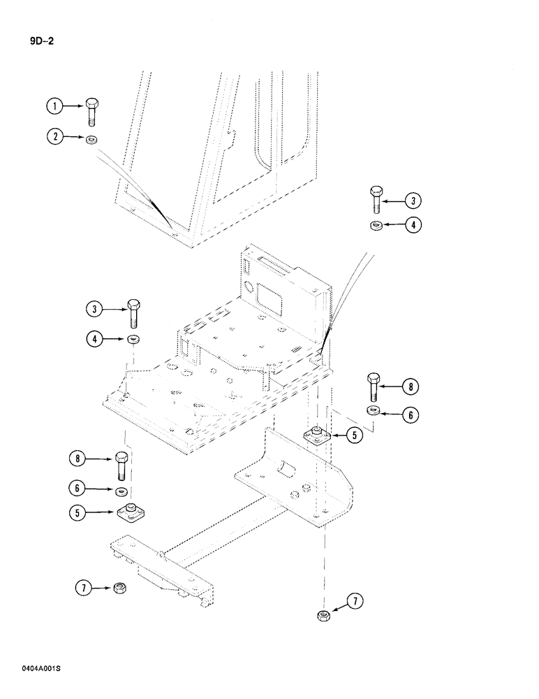 Схема запчастей Case 688 - (9D-02) - FLOOR FIXATION (09) - CHASSIS