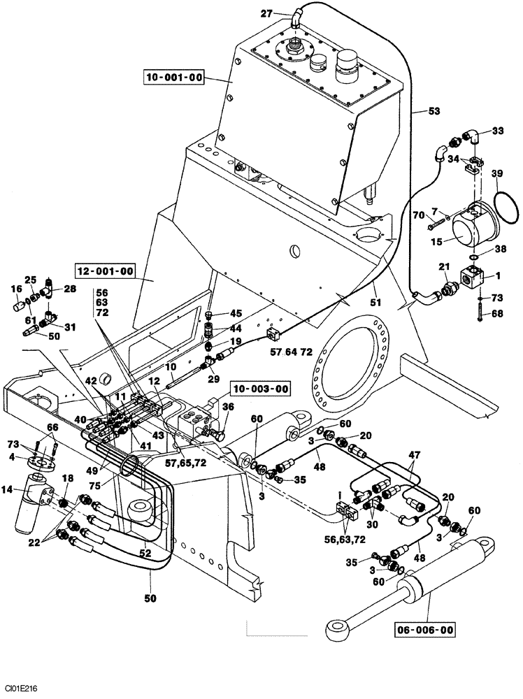 Схема запчастей Case SV208 - (06-002-00[01]) - HYDRAULIC CIRCUIT, STEERING (05) - STEERING