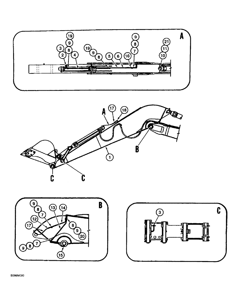 Схема запчастей Case 9060B - (9-082) - LUBRICATION FOR 5.40 M (17 FOOT 8 INCH) ARM (09) - CHASSIS