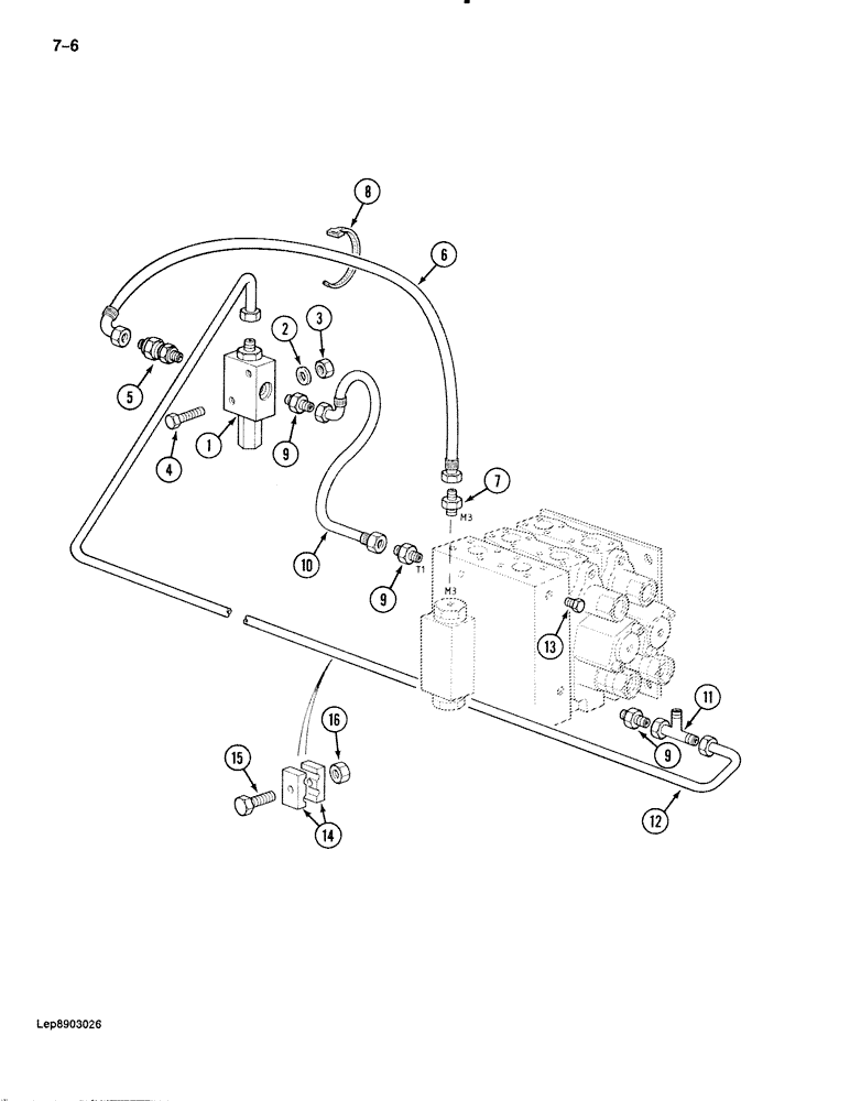 Схема запчастей Case 888 - (7-006) - TRACK DRIVE CONTROL CIRCUIT, P.I.N. FROM 15263 AND AFTER (07) - BRAKES