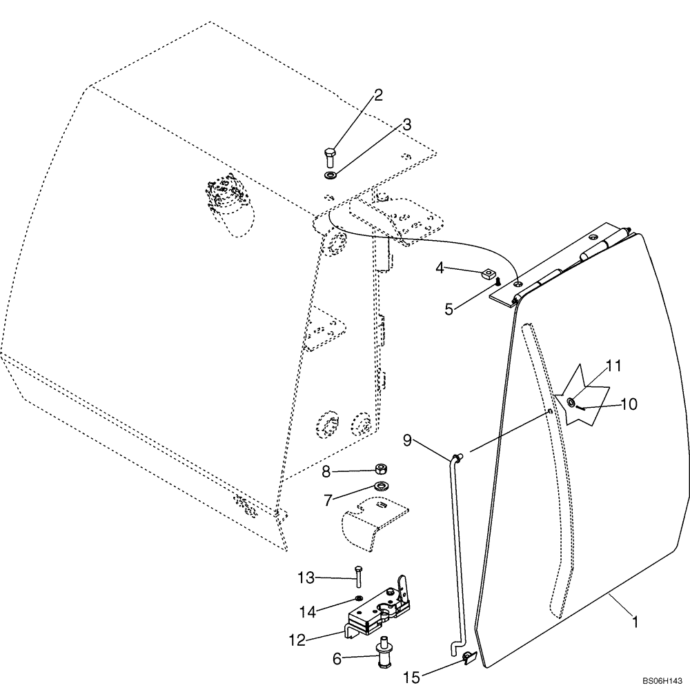 Схема запчастей Case 1150K - (09-10) - DOOR, REAR - TANK, HYDRAULIC OIL (IF USED) (09) - CHASSIS/ATTACHMENTS