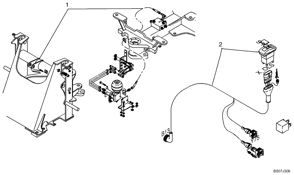 Схема запчастей Case 21D - (20.520[2988776000]) - RIDECONTROL COMPLETE (35) - HYDRAULIC SYSTEMS