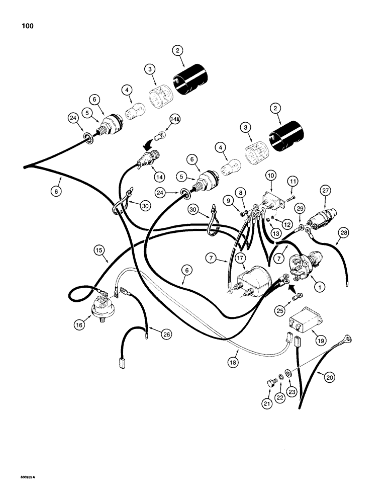 Схема запчастей Case 1150D - (100) - INSTRUMENT PANEL WIRING (04) - ELECTRICAL SYSTEMS