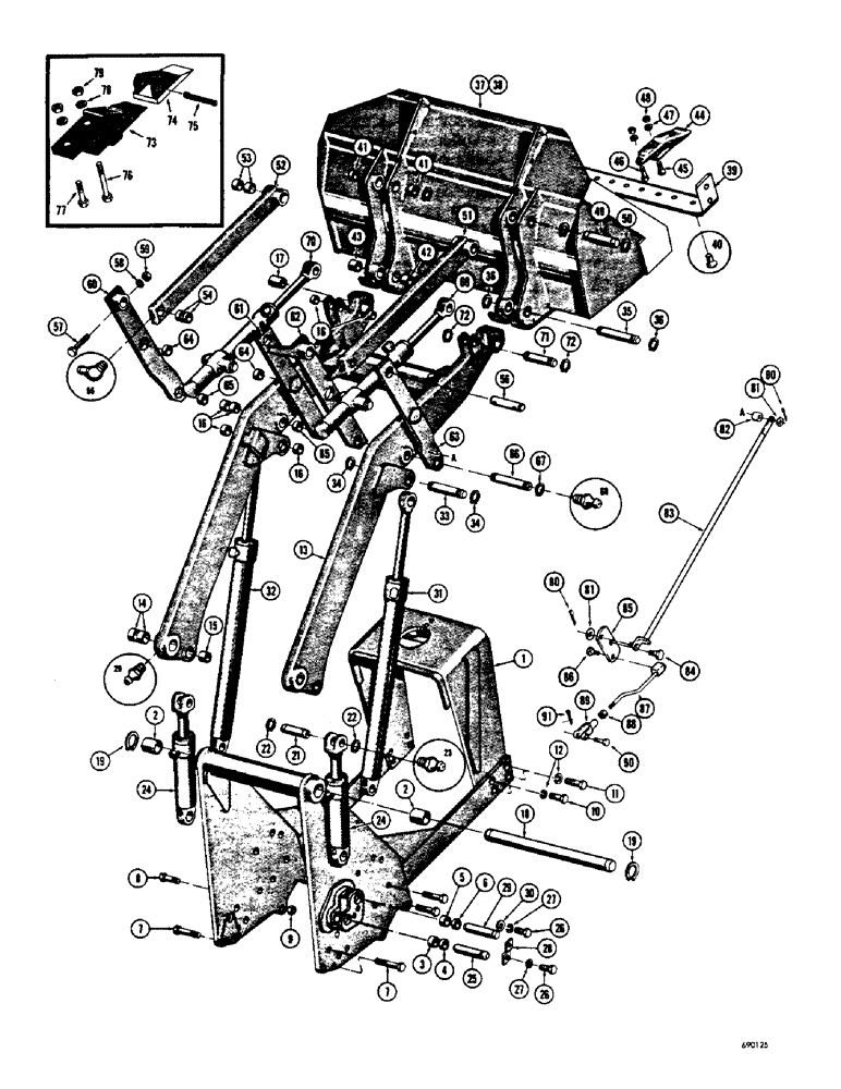 Схема запчастей Case 310G - (144) - LOADER AND ANTI-ROLL BACK (05) - UPPERSTRUCTURE CHASSIS