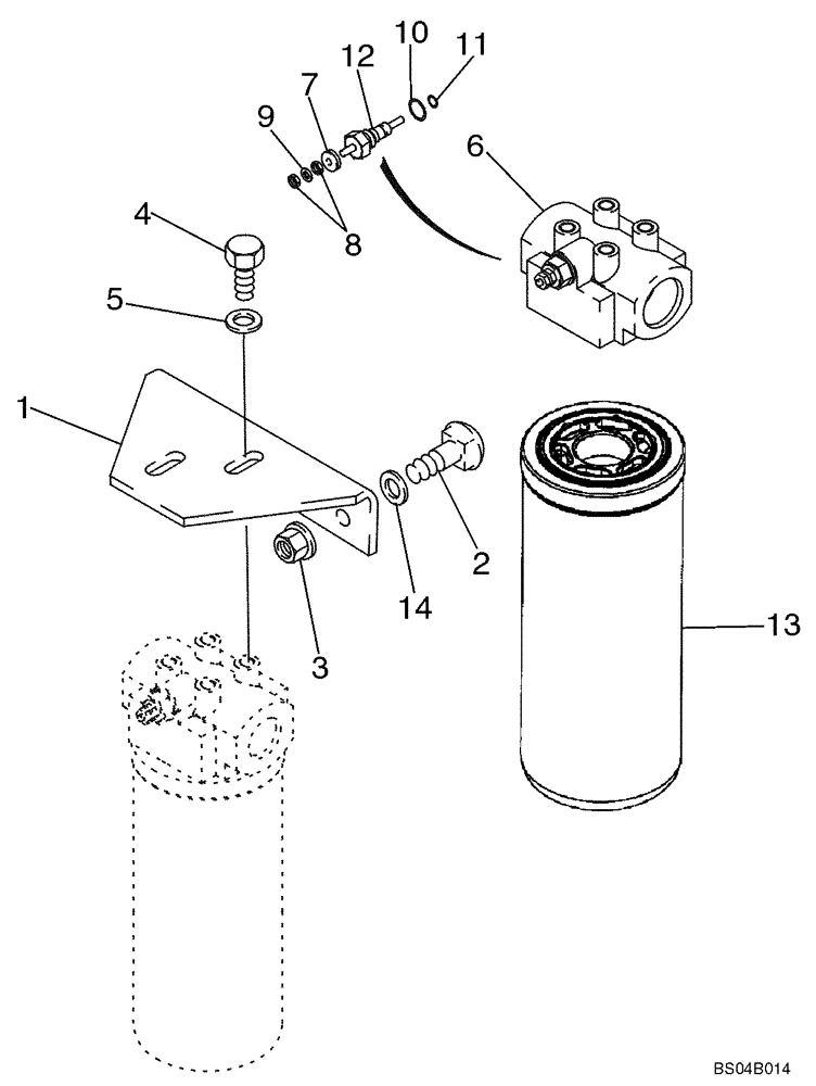 Схема запчастей Case 435 - (06-08) - FILTER ASSY - MOUNTING (06) - POWER TRAIN