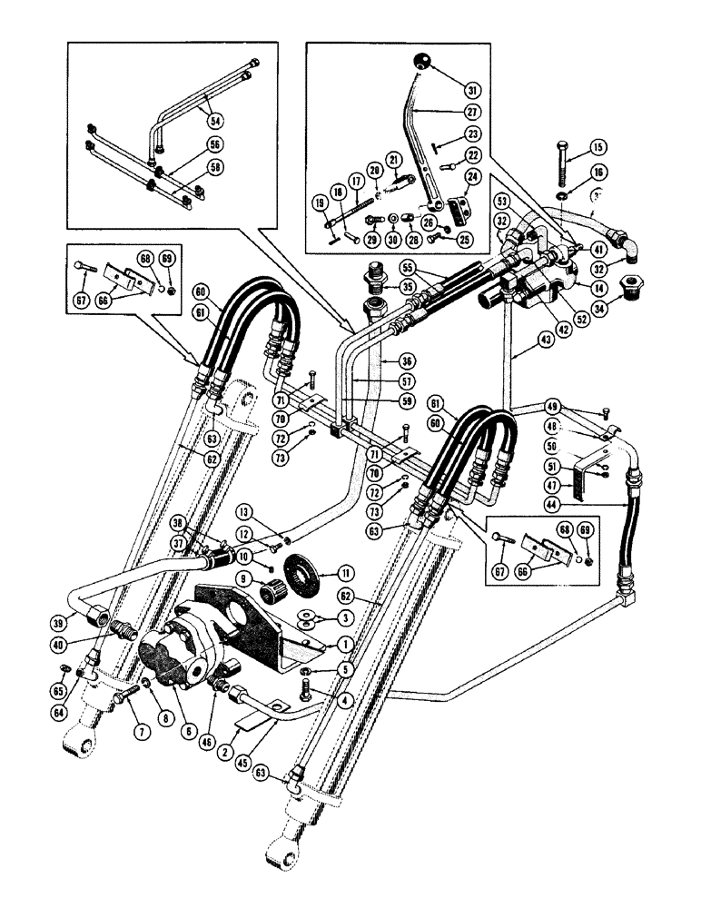 Схема запчастей Case 600 - (170) - MECHANICAL ANGLE BULLDOZER OR CROWN AND TILT, DOZER HYDRAULIC INSTALLATION (05) - UPPERSTRUCTURE CHASSIS