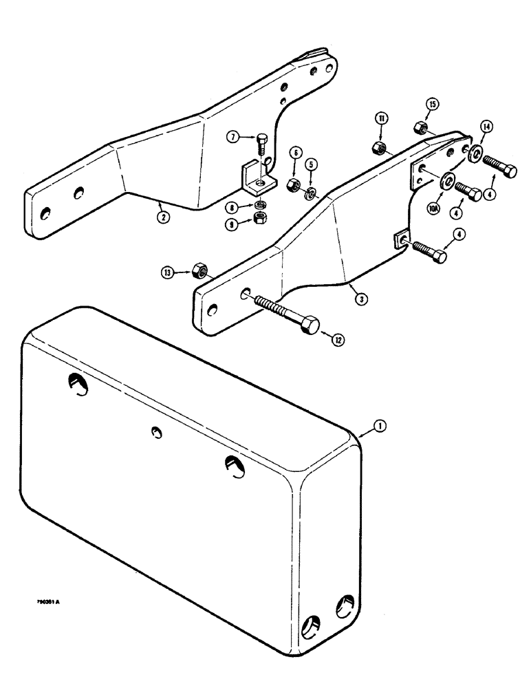 Схема запчастей Case 350B - (274) - REAR COUNTERWEIGHT, LOADER MODELS WITHOUT REAR EQUIPMENT (05) - UPPERSTRUCTURE CHASSIS