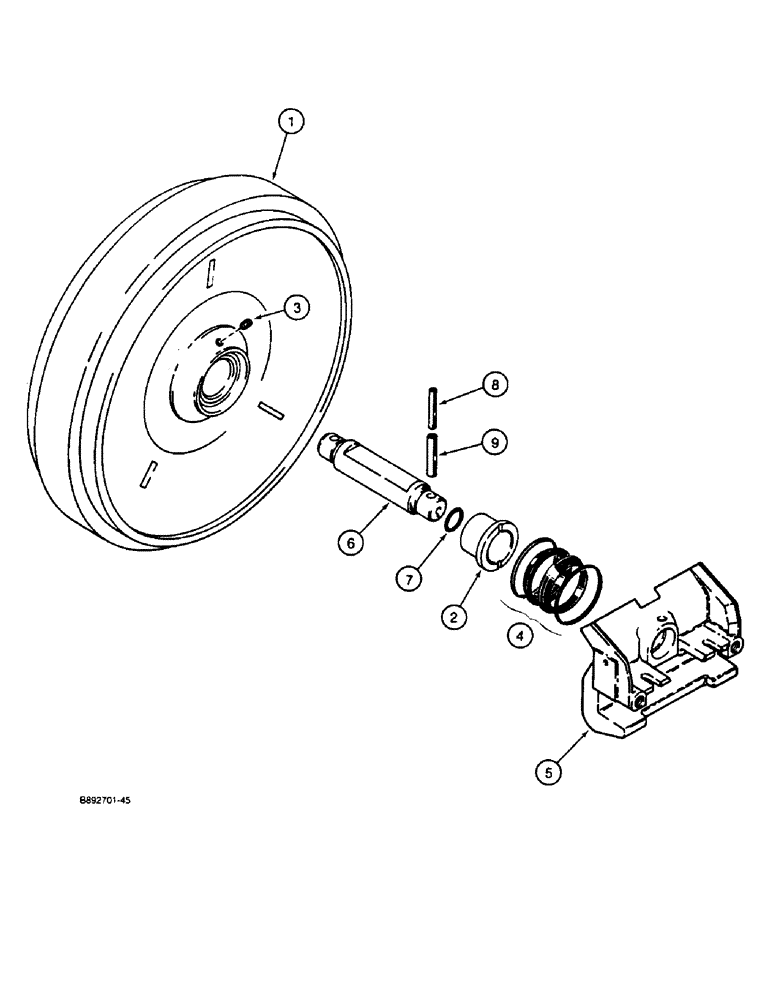 Схема запчастей Case 650 - (5-08) - IDLER ASSEMBLY (11) - TRACKS/STEERING