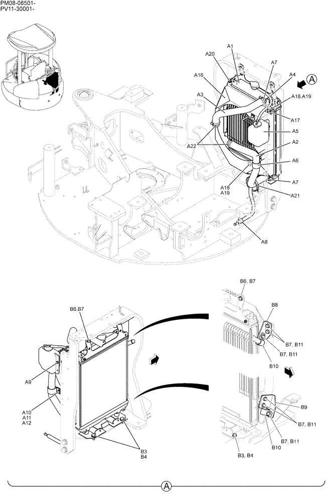 Схема запчастей Case CX27B - (01-006) - RADIATOR INSTAL (10) - ENGINE