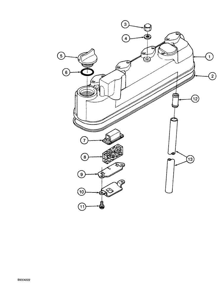 Схема запчастей Case MAXI-SNEAKER - (02-020) - CYLINDER HEAD COVER, KUBOTA V1505 ENGINE, KUBOTA V1505-B ENGINE (02) - ENGINE