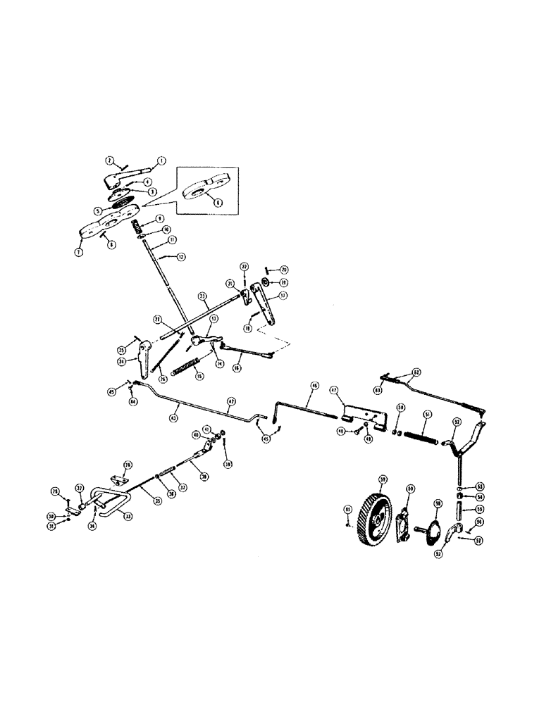 Схема запчастей Case 320B - (064) - THROTTLE CONTROL LINKAGE - GAS 