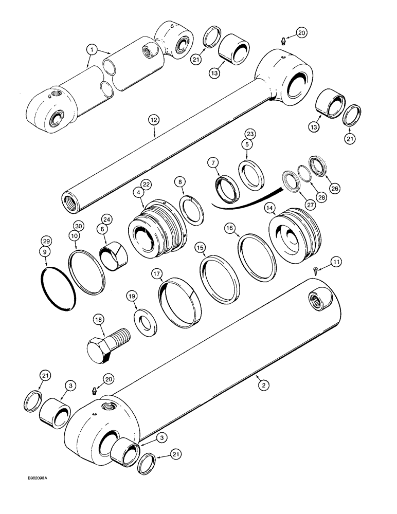 Схема запчастей Case 580SK - (8-132) - BACKHOE DIPPER CYLINDER (08) - HYDRAULICS