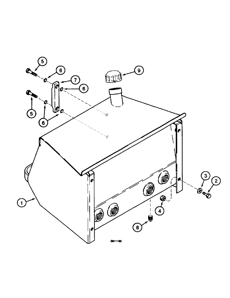 Схема запчастей Case 660 - (8-002) - HYDRAULIC OIL RESERVOIR (08) - HYDRAULICS