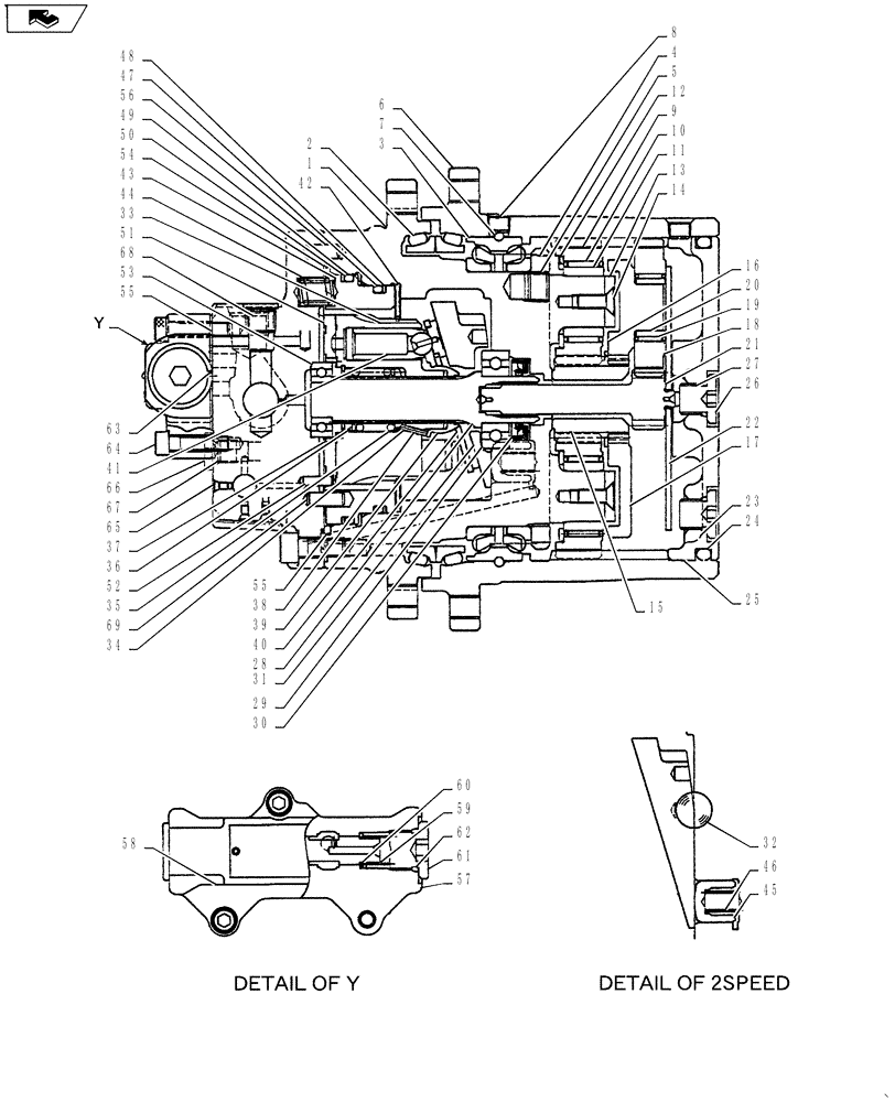 Схема запчастей Case CX27B ASN - (35.353.03) - REDUCTION UNIT, PROPEL (35) - HYDRAULIC SYSTEMS