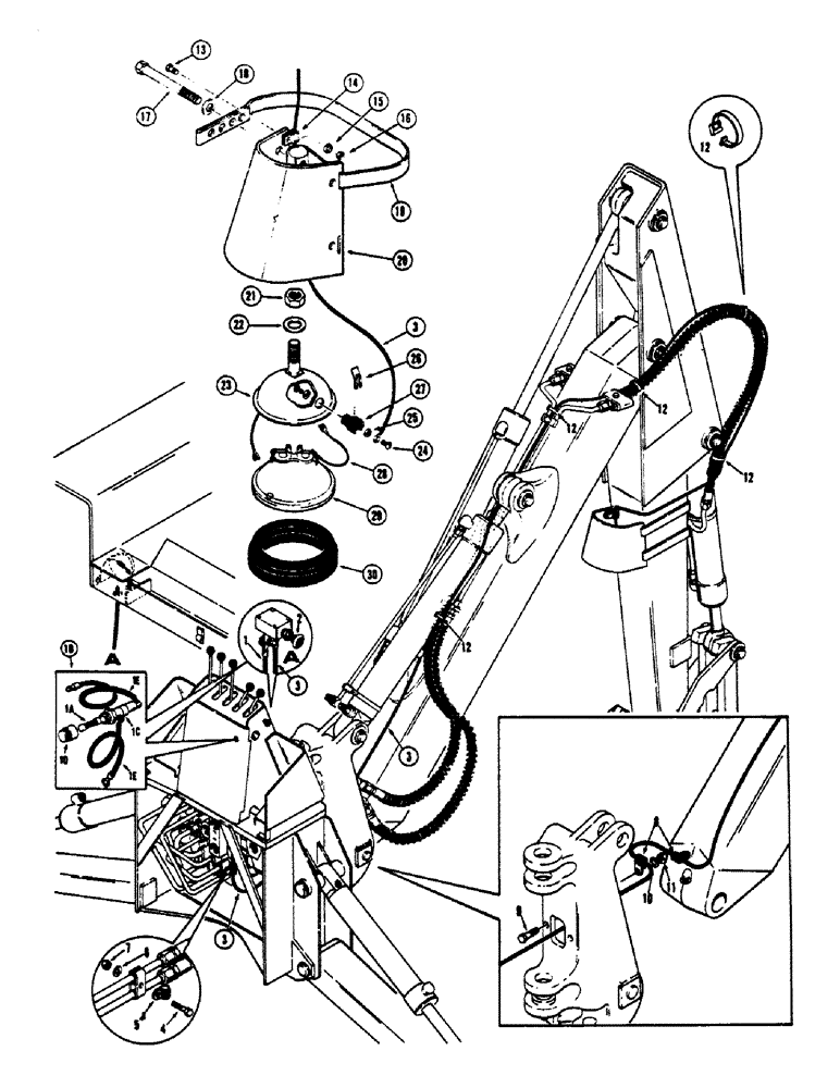 Схема запчастей Case 680CK - (136) - DIPPER LIGHT (55) - ELECTRICAL SYSTEMS