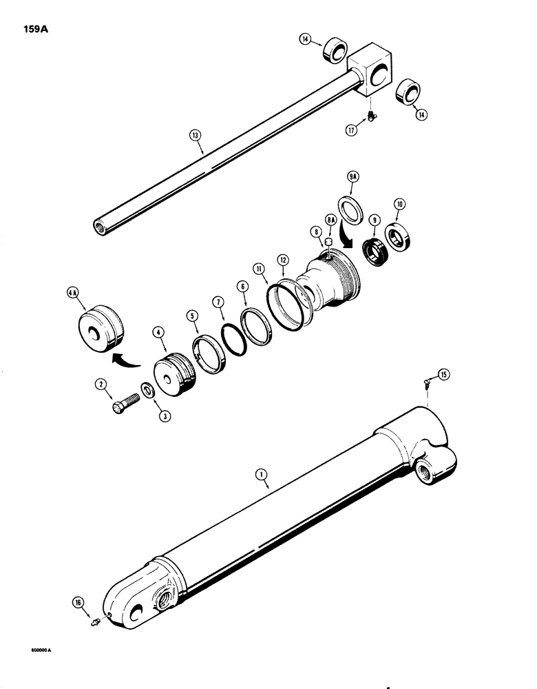 Схема запчастей Case 1830 - (159A) - G103407 BUCKET TILT CYLINDER (35) - HYDRAULIC SYSTEMS