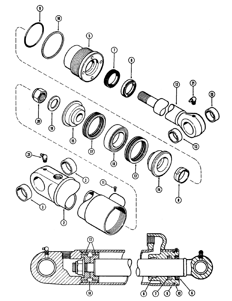 Схема запчастей Case 31 - (106B) - G32786 BUCKET CYLINDER, 3-1/2" DIA. CYLINDER WITH 27-1/4" 