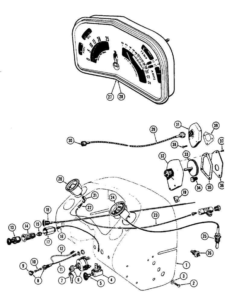 Схема запчастей Case 530CK - (066) - INSTRUMENT PANEL (55) - ELECTRICAL SYSTEMS