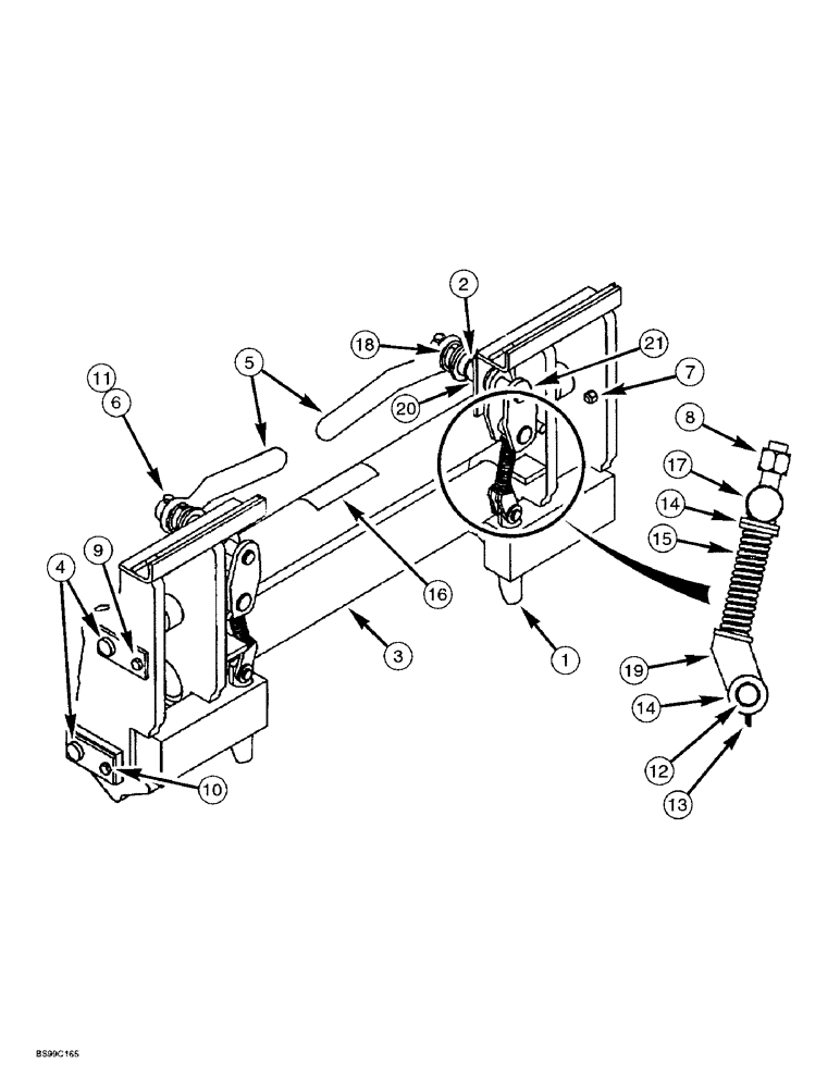 Схема запчастей Case 1838 - (9-11A) - CASE COUPLER, P. I. N. JAF0183047 AND AFTER (09) - CHASSIS/ATTACHMENTS