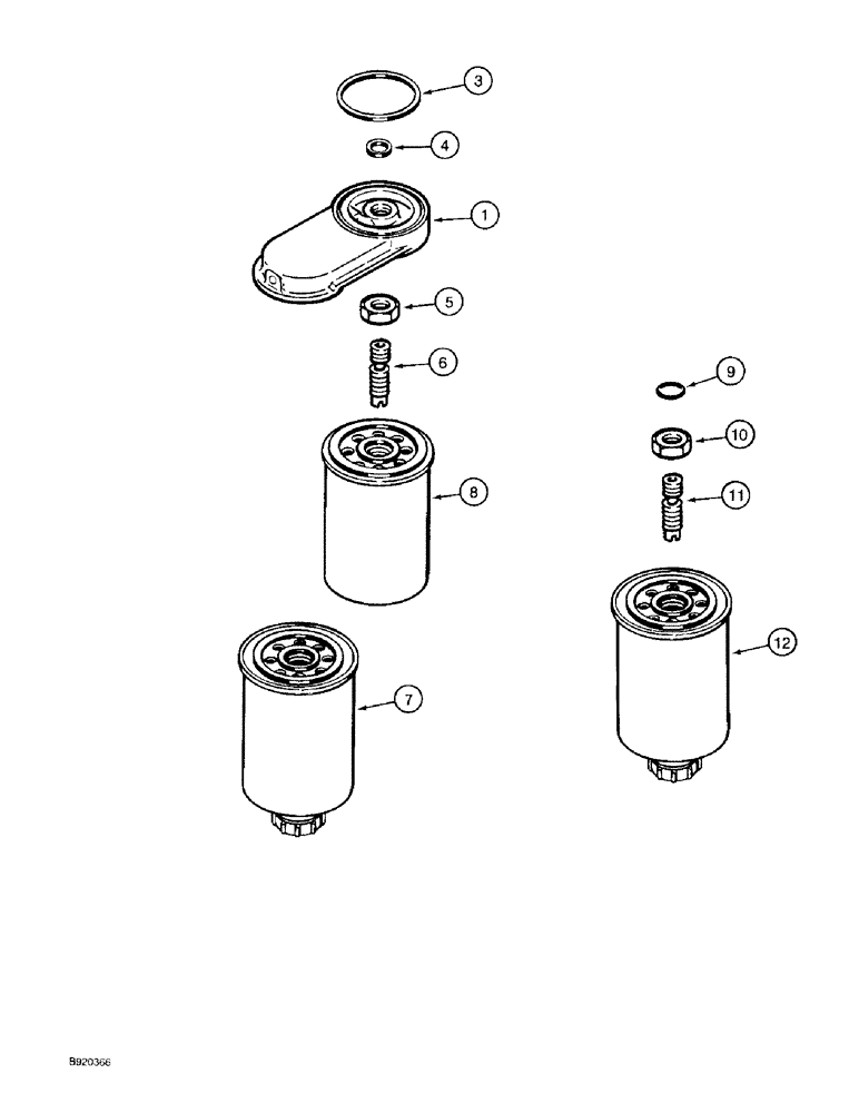 Схема запчастей Case 480F - (3-10) - FUEL FILTER, 4-390 ENGINE (03) - FUEL SYSTEM