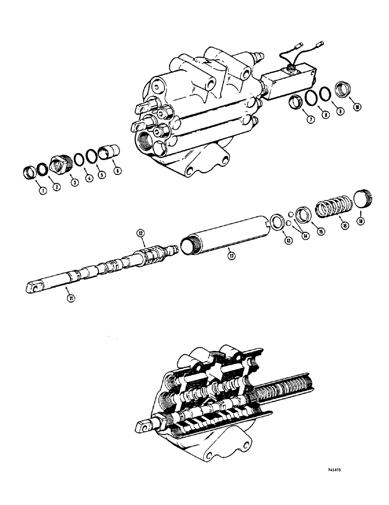 Схема запчастей Case 680CK - (214) - LOADER CONTROL VALVE, LIFT SPOOLS (35) - HYDRAULIC SYSTEMS