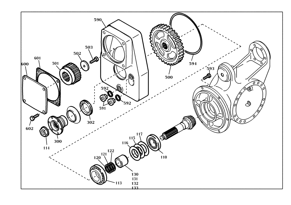 Схема запчастей Case 21D - (02.022[002]) - REAR AXLE (OPTION) (S/N 561101-UP) No Description