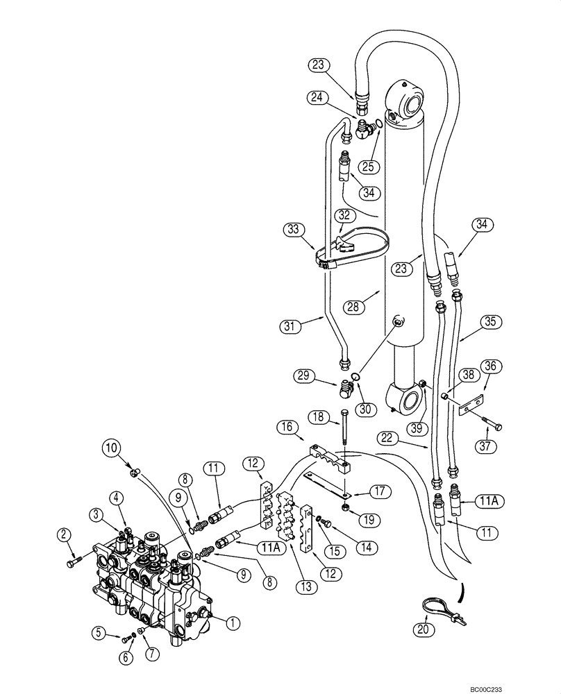 Схема запчастей Case 580SM - (08-10) - HYDRAULICS - CYLINDER, BACKHOE BOOM (08) - HYDRAULICS