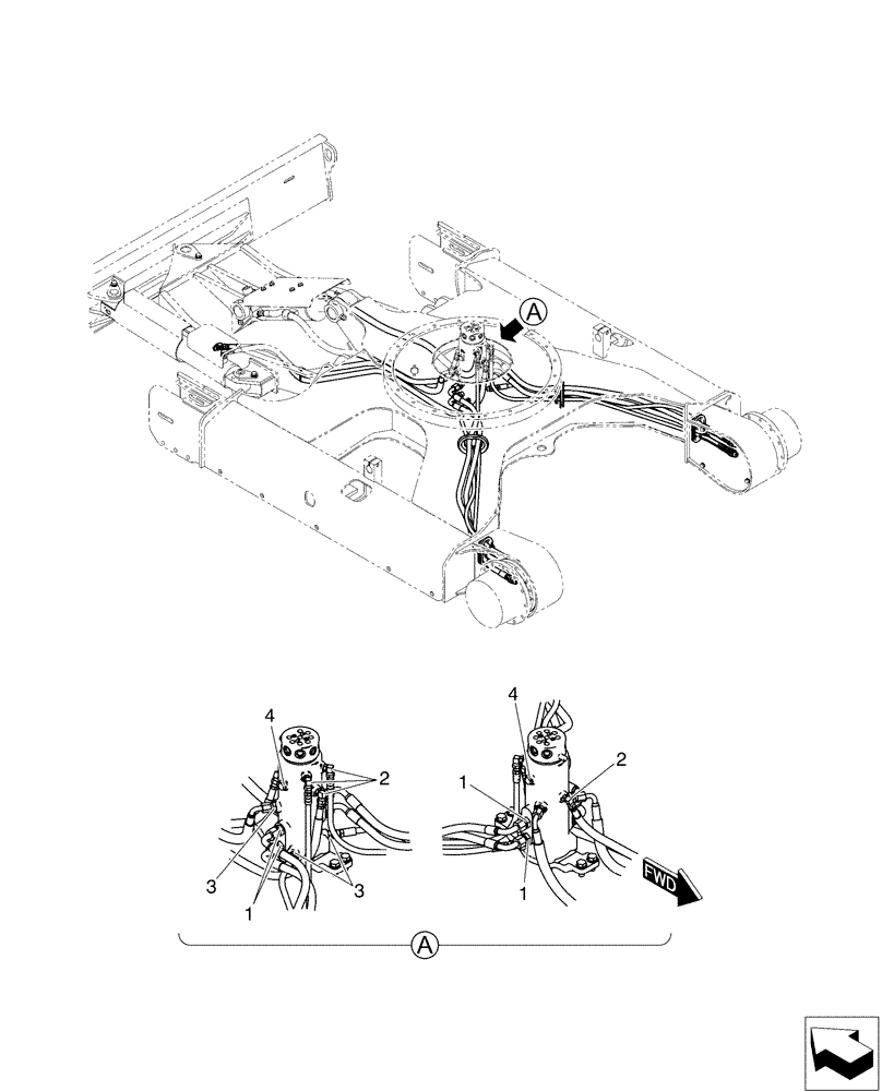 Схема запчастей Case CX50B - (02-015) - HYD LINES, SWIVEL, ANGLE DOZER (35) - HYDRAULIC SYSTEMS