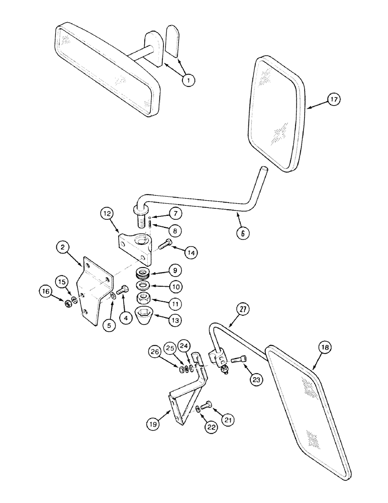 Схема запчастей Case 580SK - (9-210) - MIRRORS (09) - CHASSIS/ATTACHMENTS