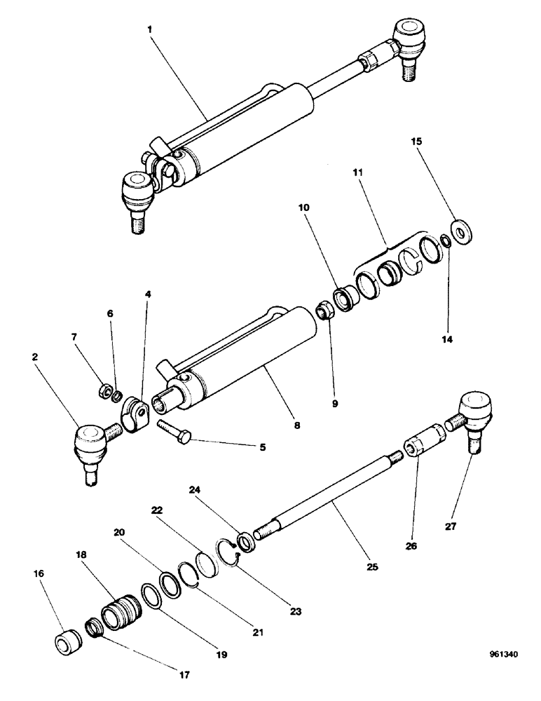 Схема запчастей Case 580G - (32) - STEERING CYLINDERS - 4 WHEEL DRIVE 