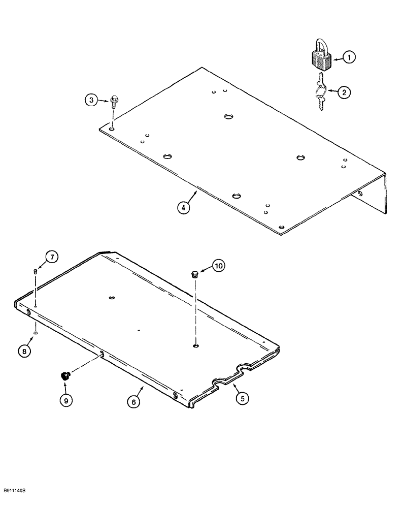 Схема запчастей Case 650G - (9-20) - BATTERY COVER AND SEAT MOUNTING PLATE (09) - CHASSIS/ATTACHMENTS