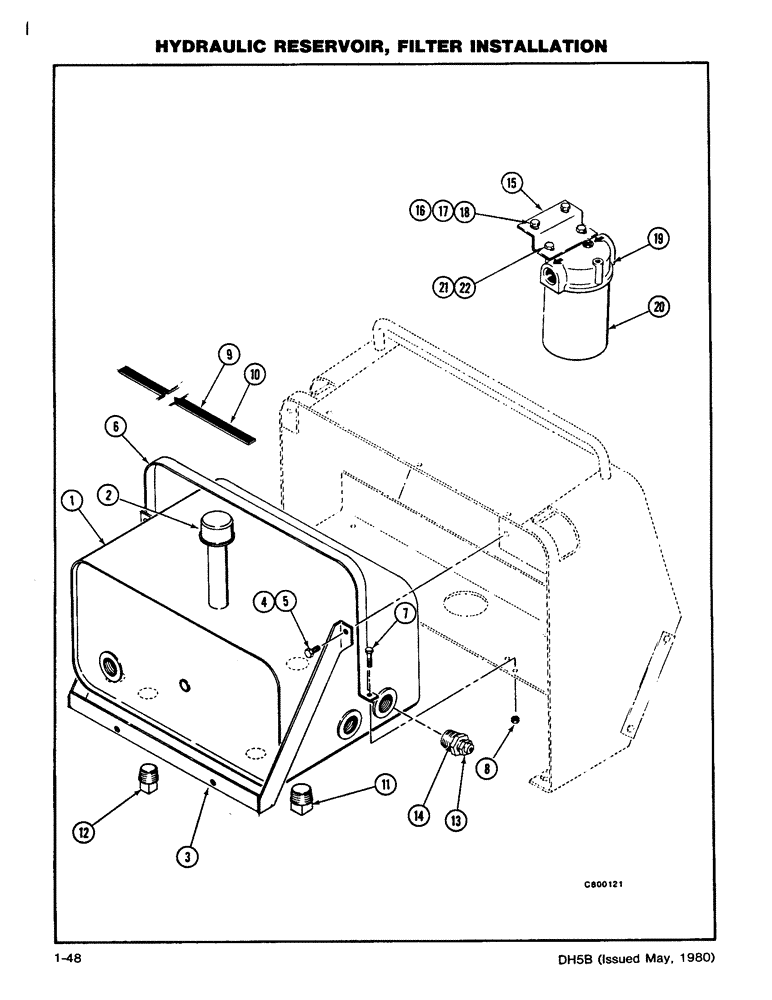 Схема запчастей Case DH5 - (1-48) - HYDRAULIC RESERVOIR, FILTER INSTALLATION (35) - HYDRAULIC SYSTEMS