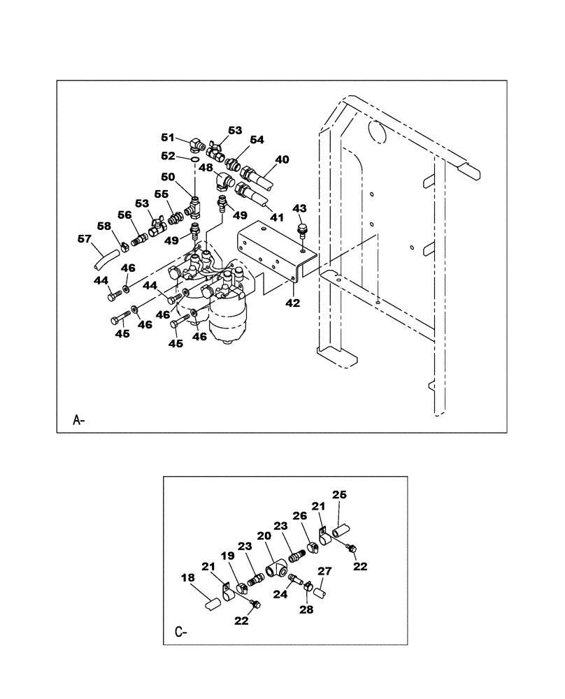 Схема запчастей Case CX470C - (03-001-01[01]) - FUEL SYSTEM (02) - FUEL SYSTEM