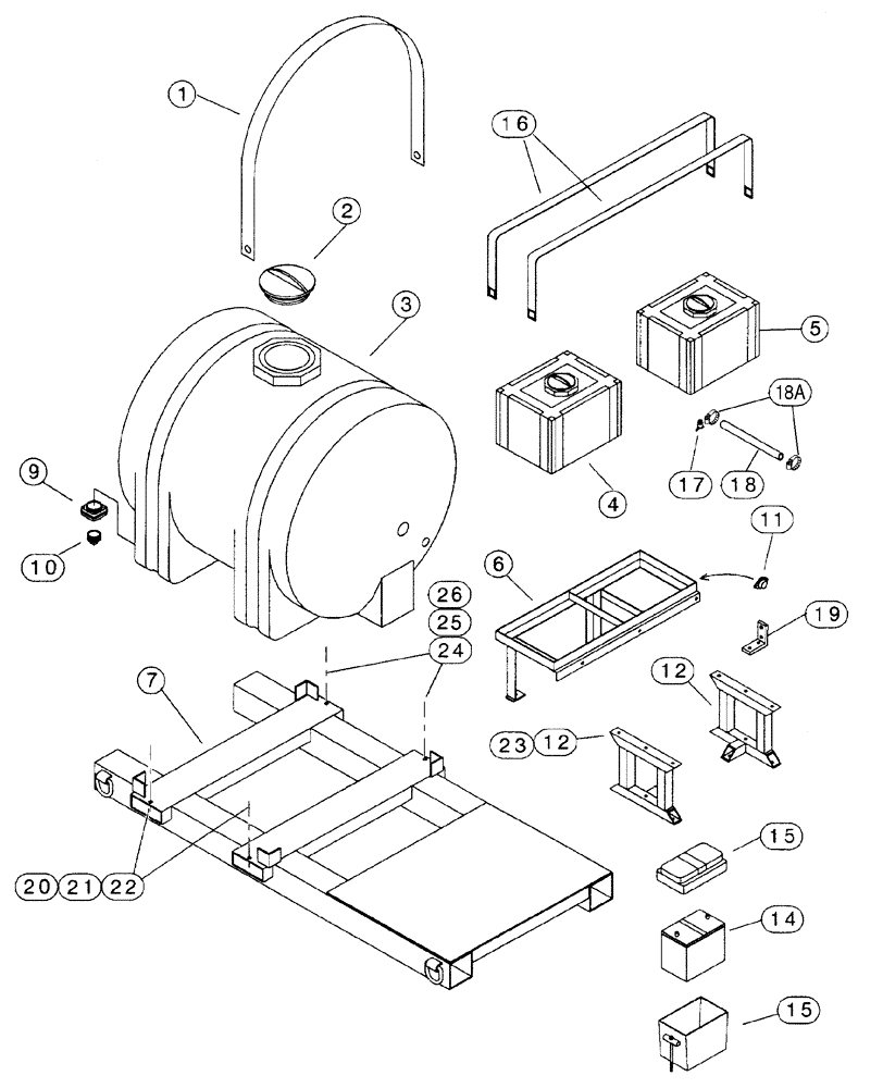 Схема запчастей Case BPGHP335 - (09-19) - BPDHP335 FRAME AND BENTONITE TANK 