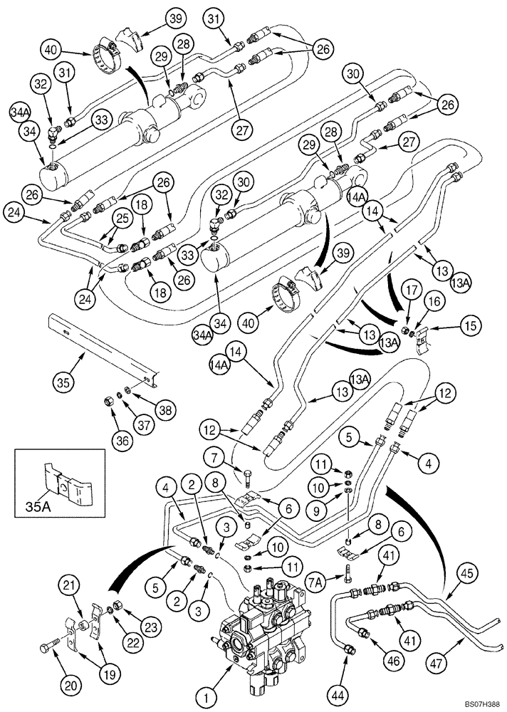 Схема запчастей Case 570MXT - (08-04) - HYDRAULICS - CYLINDER, LOADER BUCKET (08) - HYDRAULICS