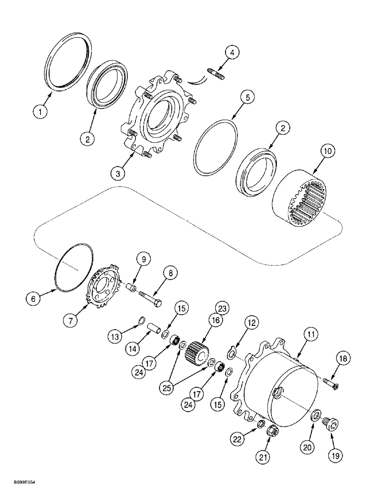 Схема запчастей Case 560 - (6-48) - FRONT AND REAR DRIVE AXLE ASSEMBLIES, PLANETARY AND HUB (06) - POWER TRAIN