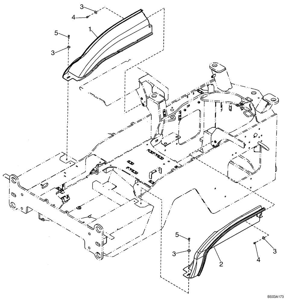 Схема запчастей Case 721D - (09-18) - FENDERS, REAR - SHIELDS (09) - CHASSIS