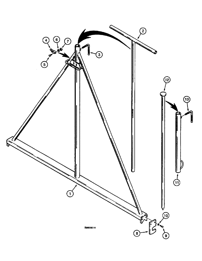 Схема запчастей Case 660 - (9-100) - HYDRA-BORER DRILL STEM LEVEL FRAME (09) - CHASSIS/ATTACHMENTS