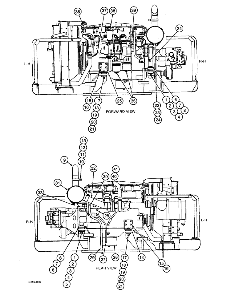 Схема запчастей Case 9060B - (2-02) - ENGINE MOUNTS AND ADAPTING PARTS (02) - ENGINE