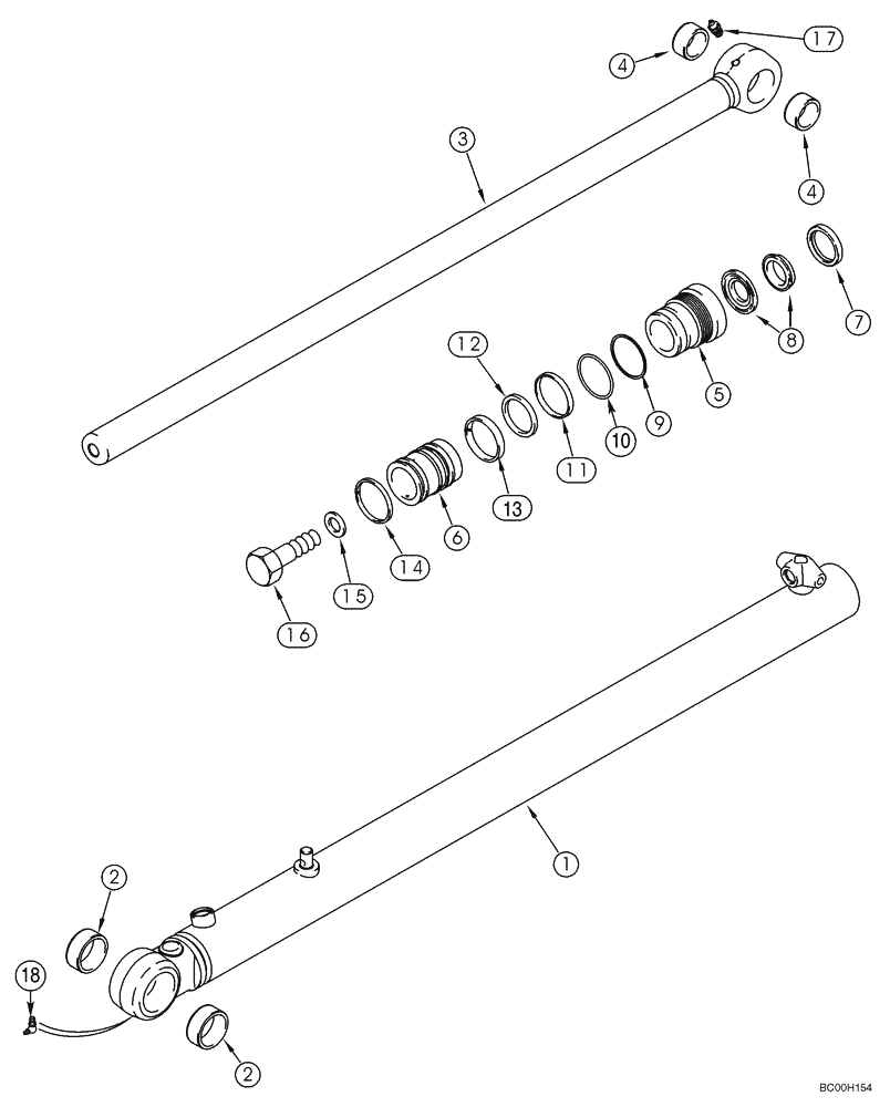 Схема запчастей Case 445 - (08-03) - CYLINDER - LOADER LIFT (08) - HYDRAULICS