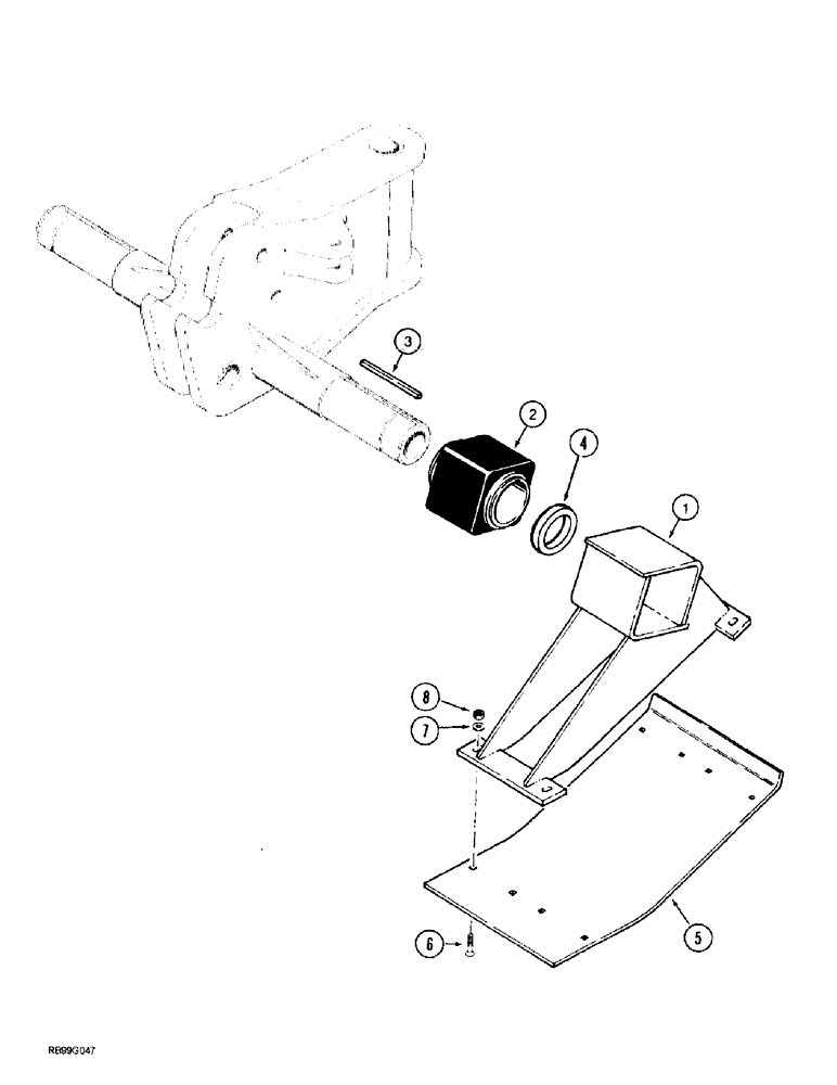 Схема запчастей Case 860 - (9-108) - PLOW SKID SHOES AND PLATES - SKID SHOES MOUNTING BRACKET W/O SKID SHOES AND SKID SHOE (09) - CHASSIS/ATTACHMENTS