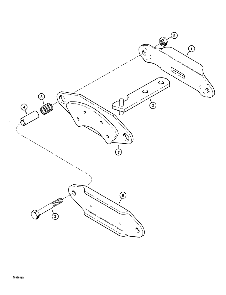 Схема запчастей Case 760 - (07-006) - PARKING BRAKE CALIPER - H673926 (33) - BRAKES & CONTROLS