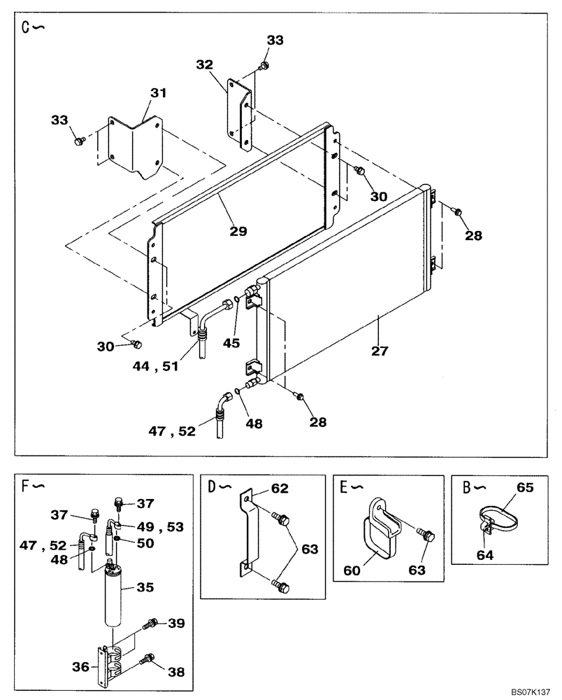 Схема запчастей Case CX130B - (09-24) - CAB - AIR CONDITIONING (09) - CHASSIS/ATTACHMENTS