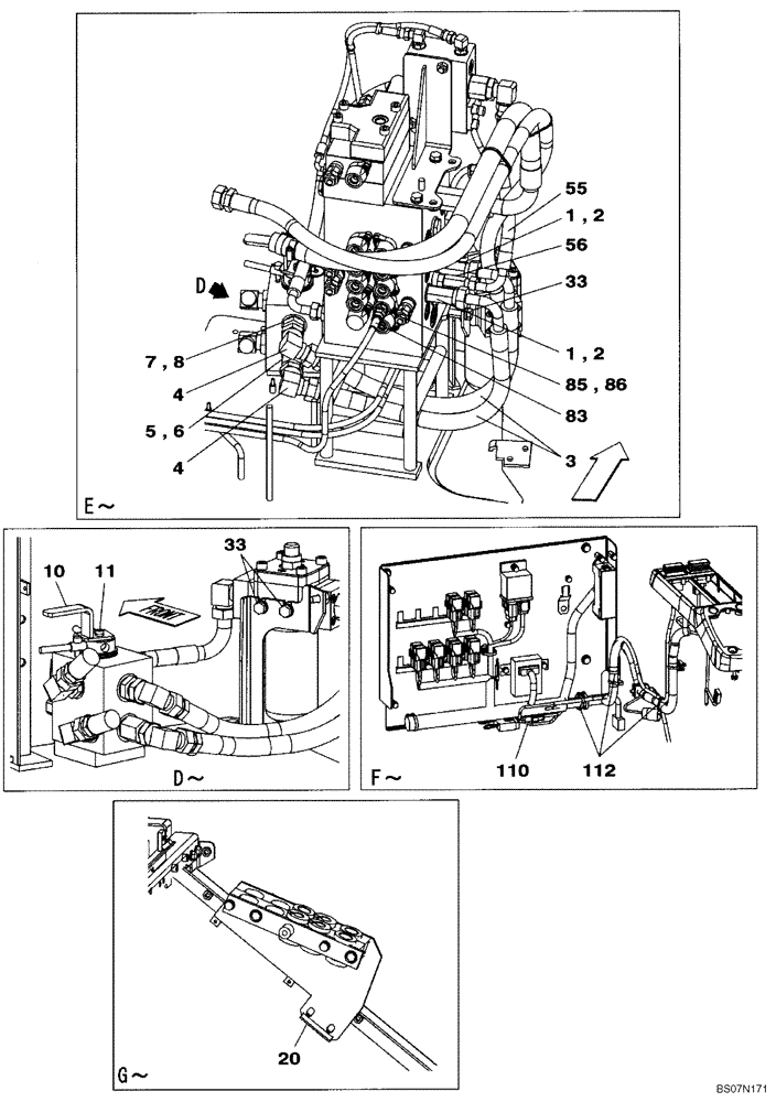 Схема запчастей Case CX75SR - (08-63) - HYDRAULICS, AUXILIARY - MULTI-PURPOSE + 3 WAY VALVE (08) - HYDRAULICS