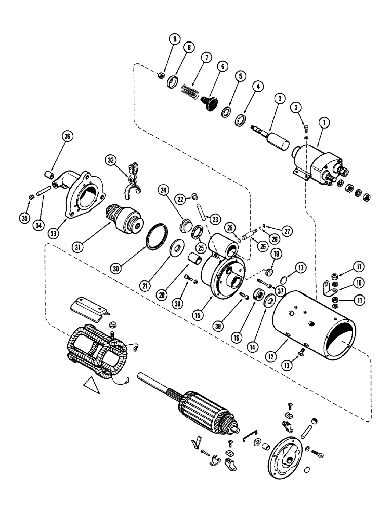 Схема запчастей Case W9E - (066) - A15485 STARTER, (401B) DIESEL ENGINE (04) - ELECTRICAL SYSTEMS