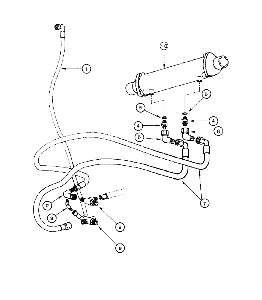 Схема запчастей Case 865 DHP - (6-042) - TRANSMISSION - OIL COOLING (06) - POWER TRAIN